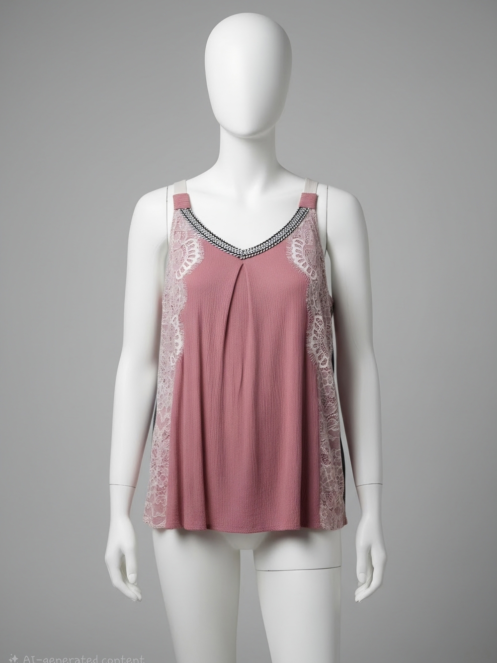 Rewind Dusty Rose Lace-Trim Cami